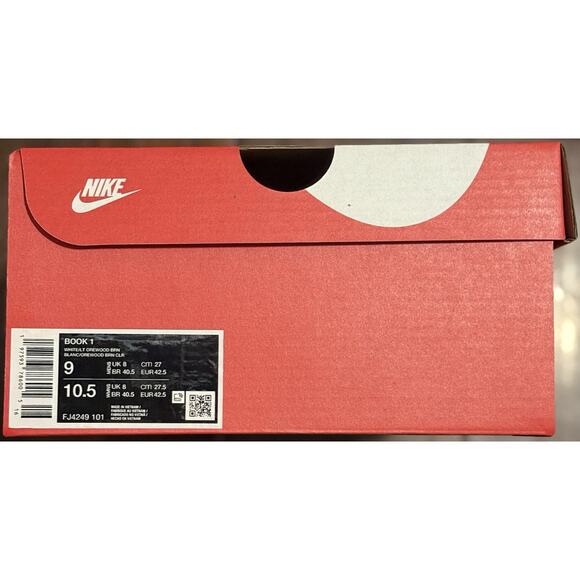 NEW Nike Book 1 ‘Rattlesnake’ White Orewood Brown FJ4249-101 Men’s Size 9 - Picture 7 of 7